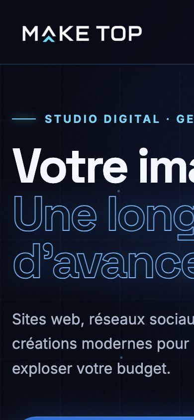 Capture réelle du site MakeTop sur téléphone